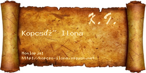 Kopcsó Ilona névjegykártya